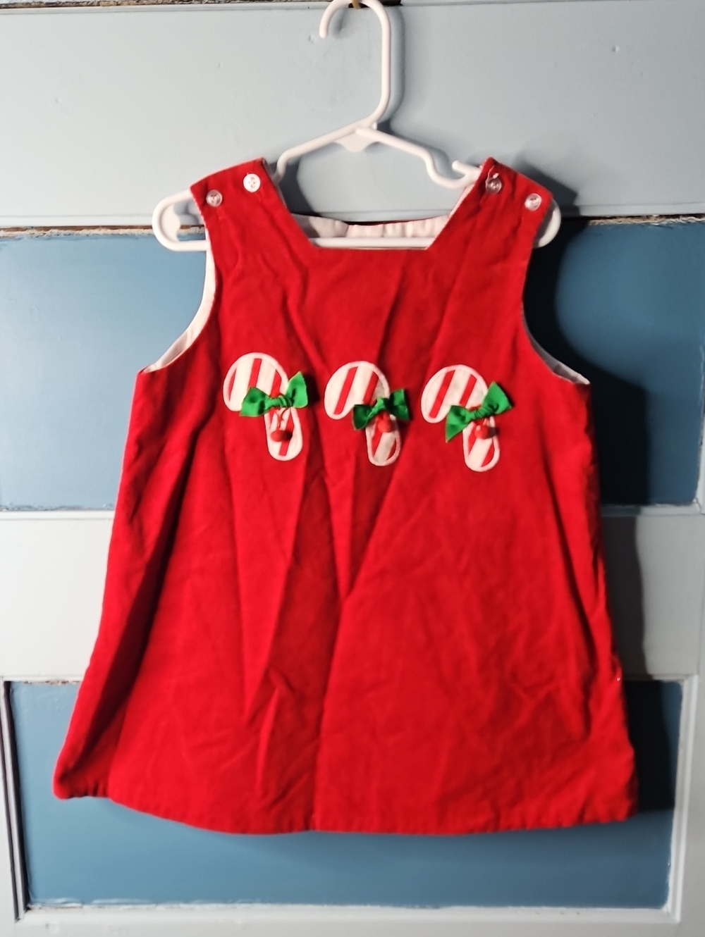 The Bailey Boys Red Holiday Candy Cane Jumper Dress 6